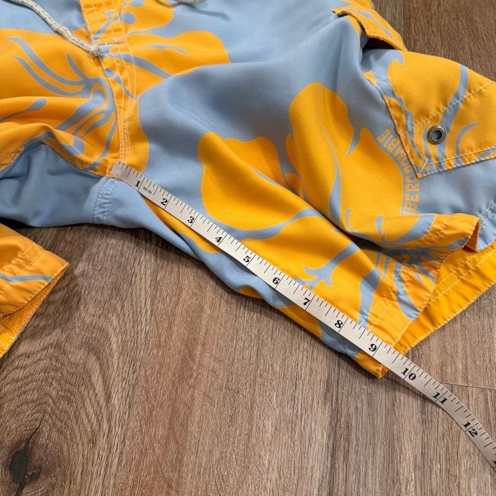 VTG Y2K Abercrombie Fitch Swim Trunks Reversible Floral Preppy Beach Surf Sz 36 - Picture 7 of 8